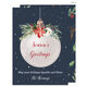Poinsettia Ball Ornament Flat Holiday Cards Image 2 of 4